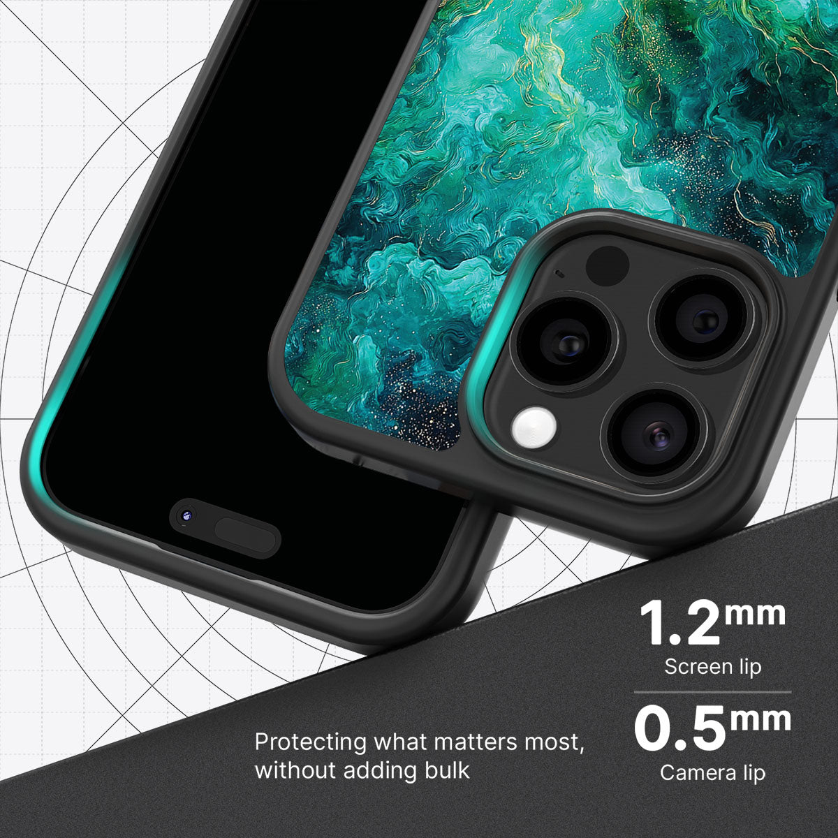 Emerald Storm slim iPhone 15 Pro Max phone case