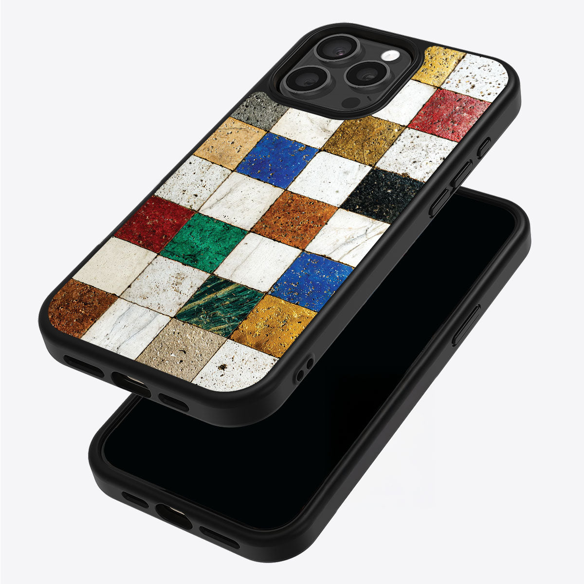 Heritage Mosaic iPhone 15 Pro Max case – back and side view