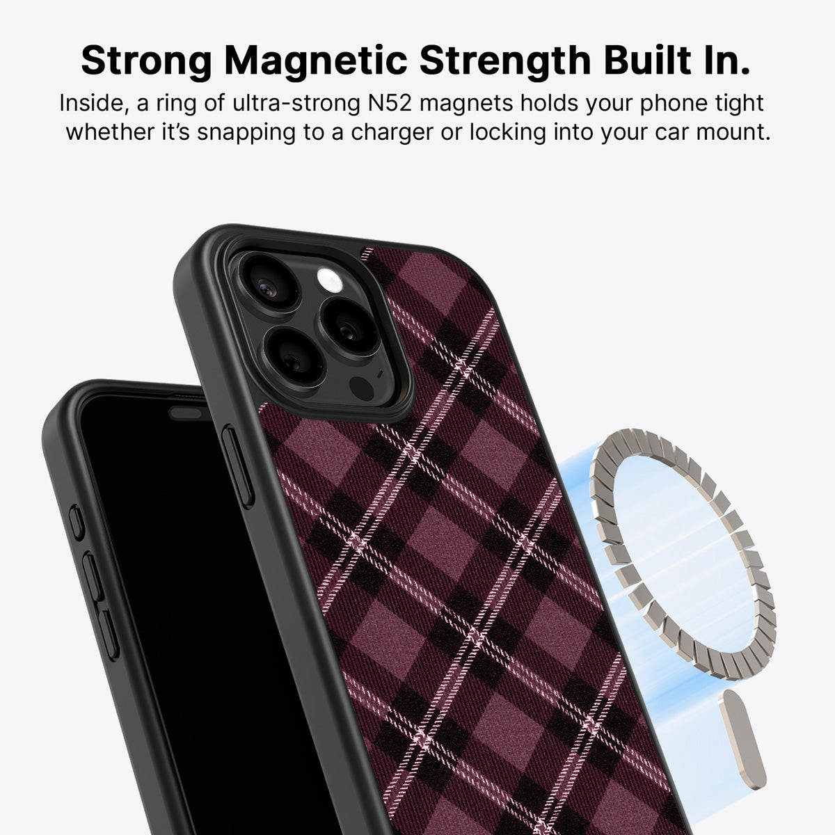 iPhone 15 Pro Max MagSafe case – Merlot Weave design