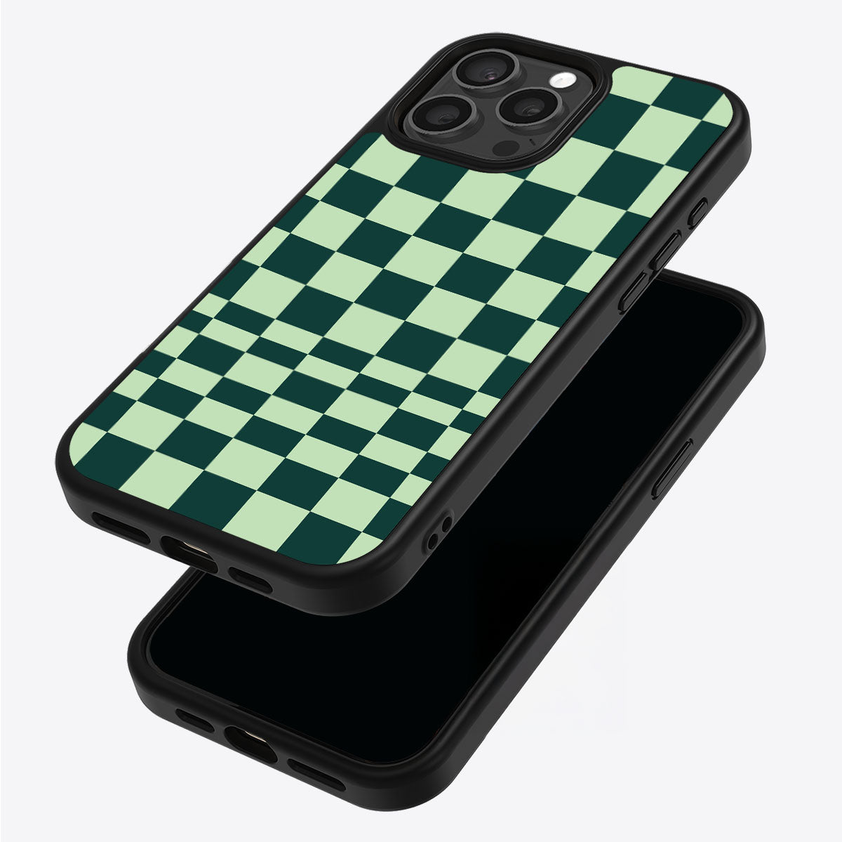 Mint Matrix iPhone 15 Pro Max case – back and side view