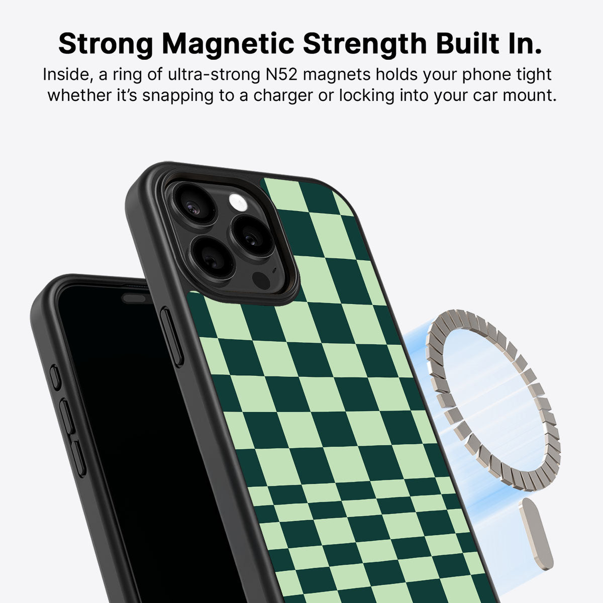 iPhone 15 Pro Max MagSafe case – Mint Matrix design