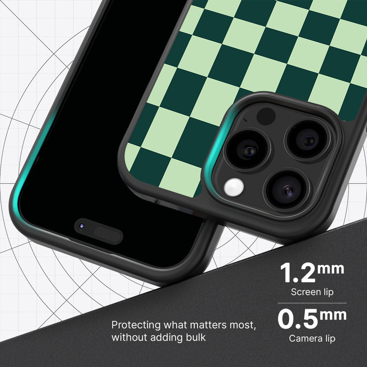 Mint Matrix slim iPhone 15 Pro Max phone case