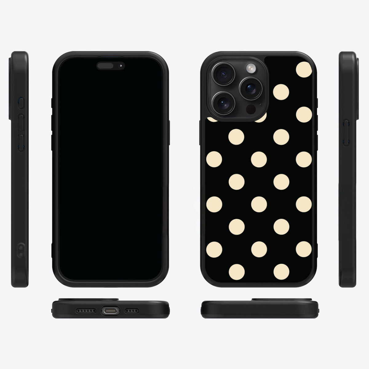 Noir Cream iPhone 15 Pro Max case cover – multi-angle view