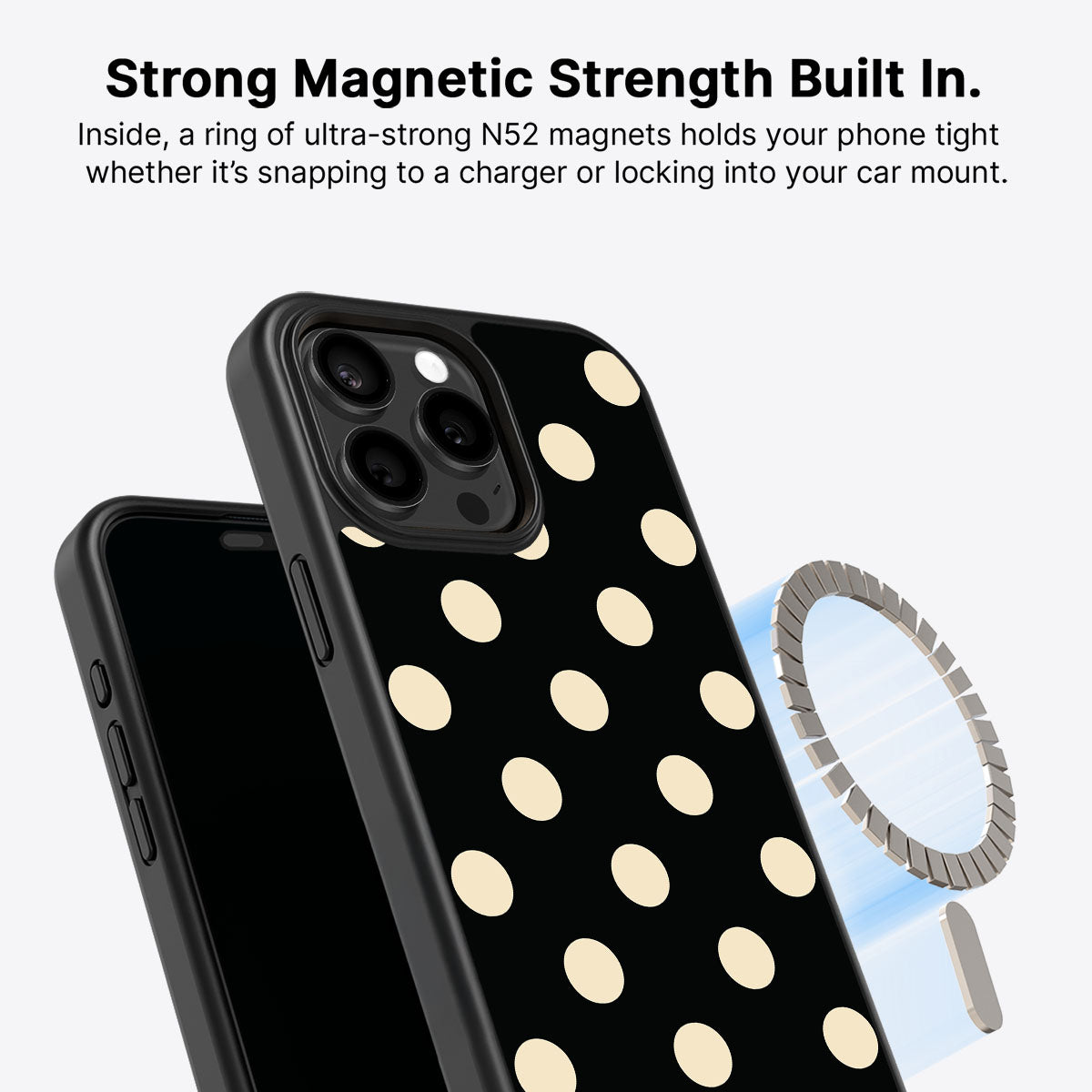 iPhone 15 Pro Max MagSafe case – Noir Cream design