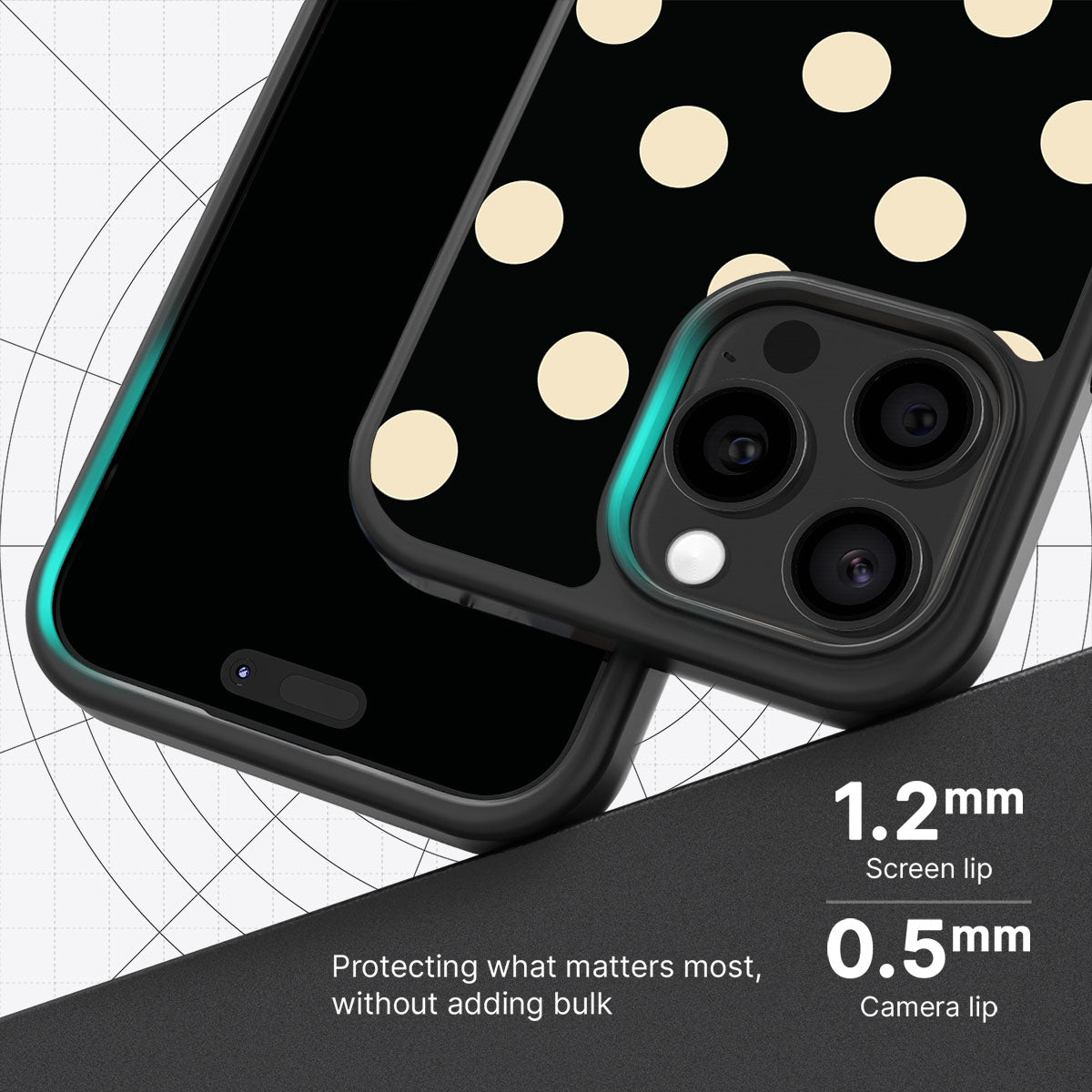 Noir Cream slim iPhone 15 Pro Max phone case