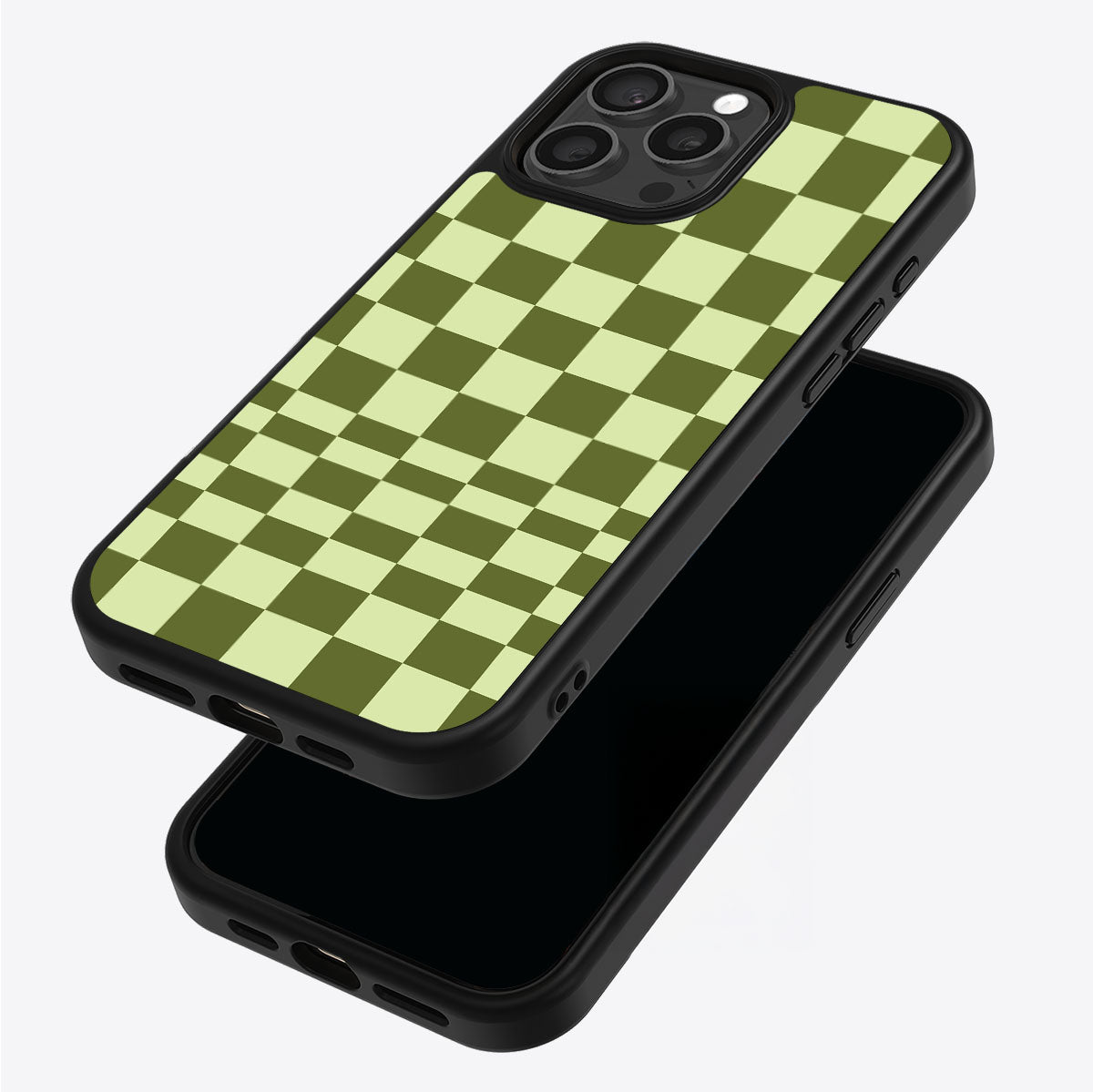 Olive Meadow iPhone 15 Pro Max case – back and side view