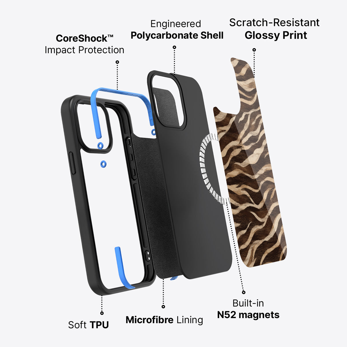 iPhone 15 Pro Max case construction – Savanna Silk phone case