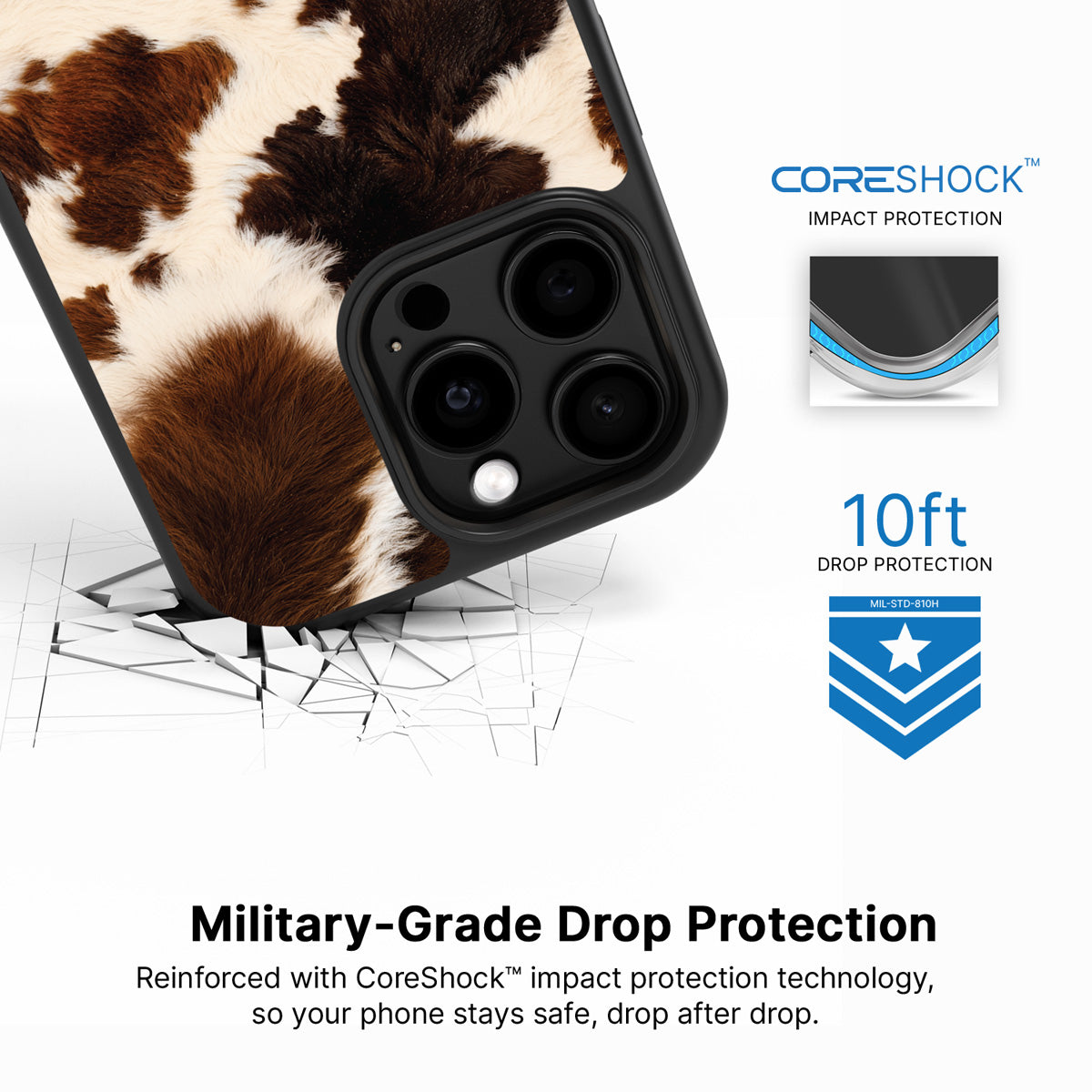 Cowhide Designer iPhone 15 Pro Max Case – Swiss Cow | MagSafe