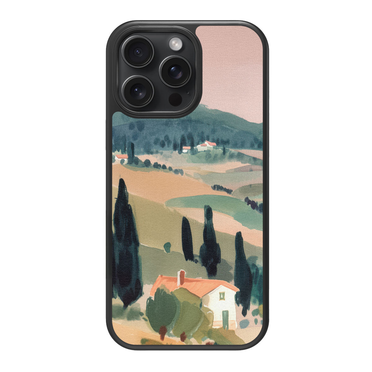 Tuscan Holiday design back view – iPhone 15 Pro Max case