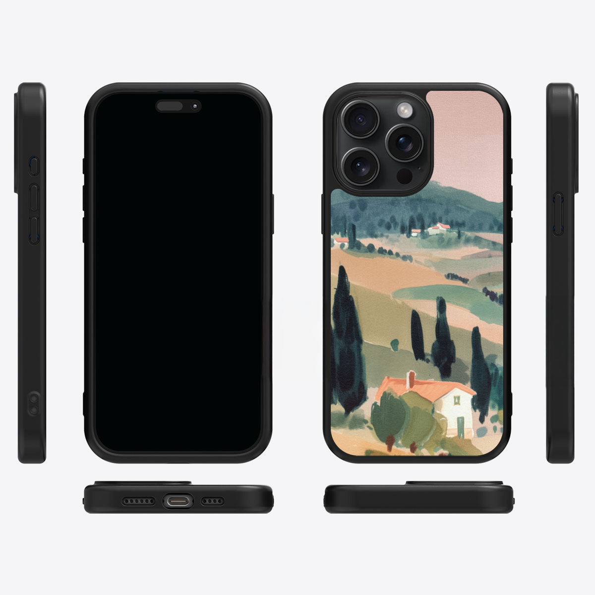 Tuscan Holiday iPhone 15 Pro Max case cover – multi-angle view