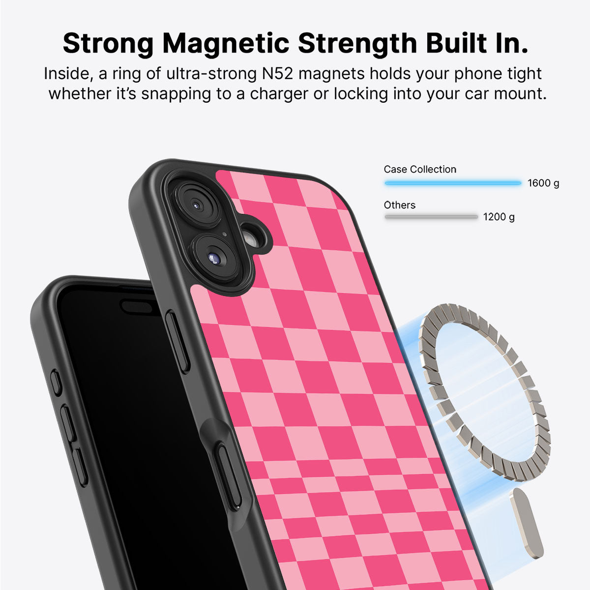 iPhone 16 MagSafe case – Candy Check design