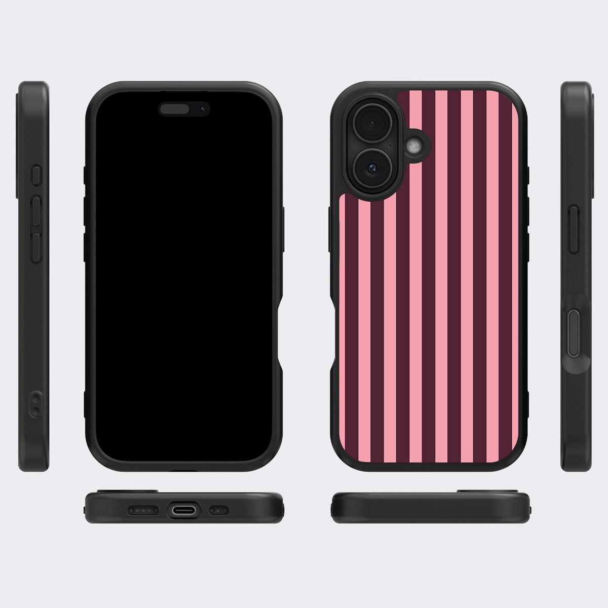 Candy Column iPhone 16 case cover – multi-angle view