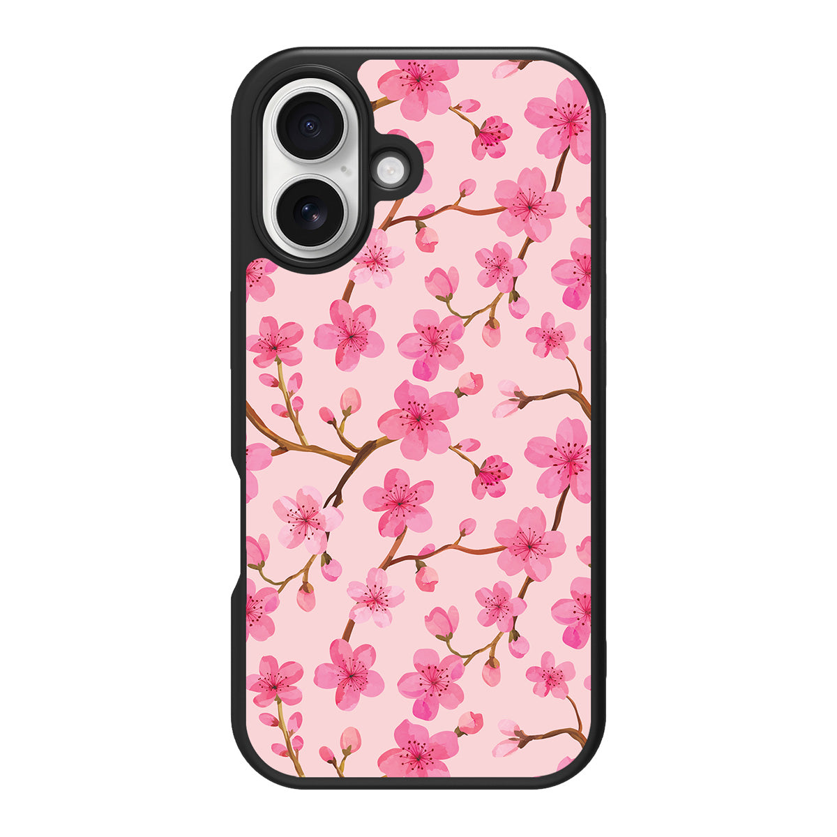 Cherry Blossom design back view – iPhone 16 case