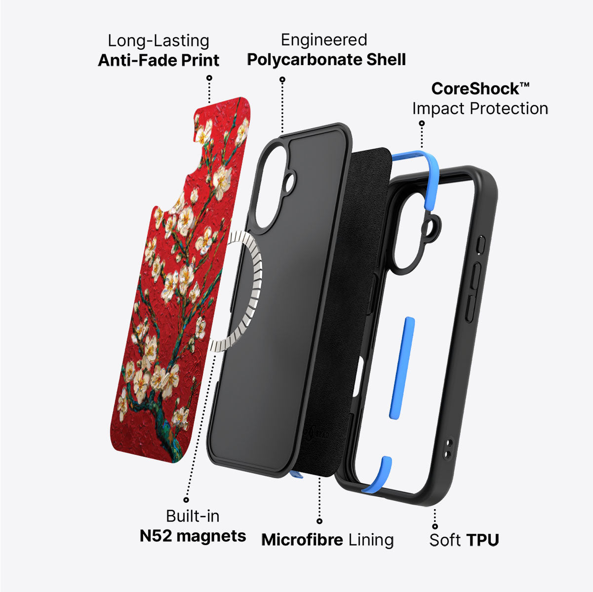 Crimson Blossom - iPhone 16 Case #case type_core (magsafe)