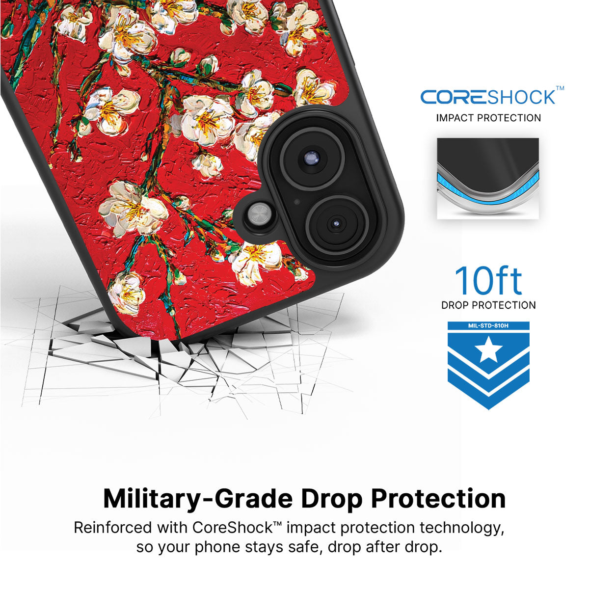 Crimson Blossom - iPhone 16 Case #case type_core (magsafe), #case type_core (non magsafe)