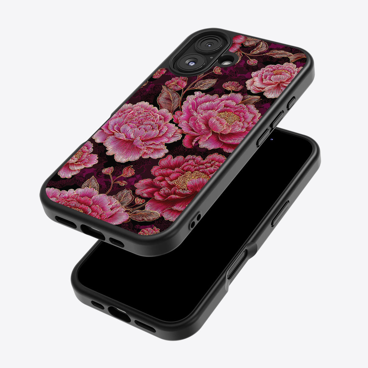 Floral Opulence iPhone 16 case – back and side view