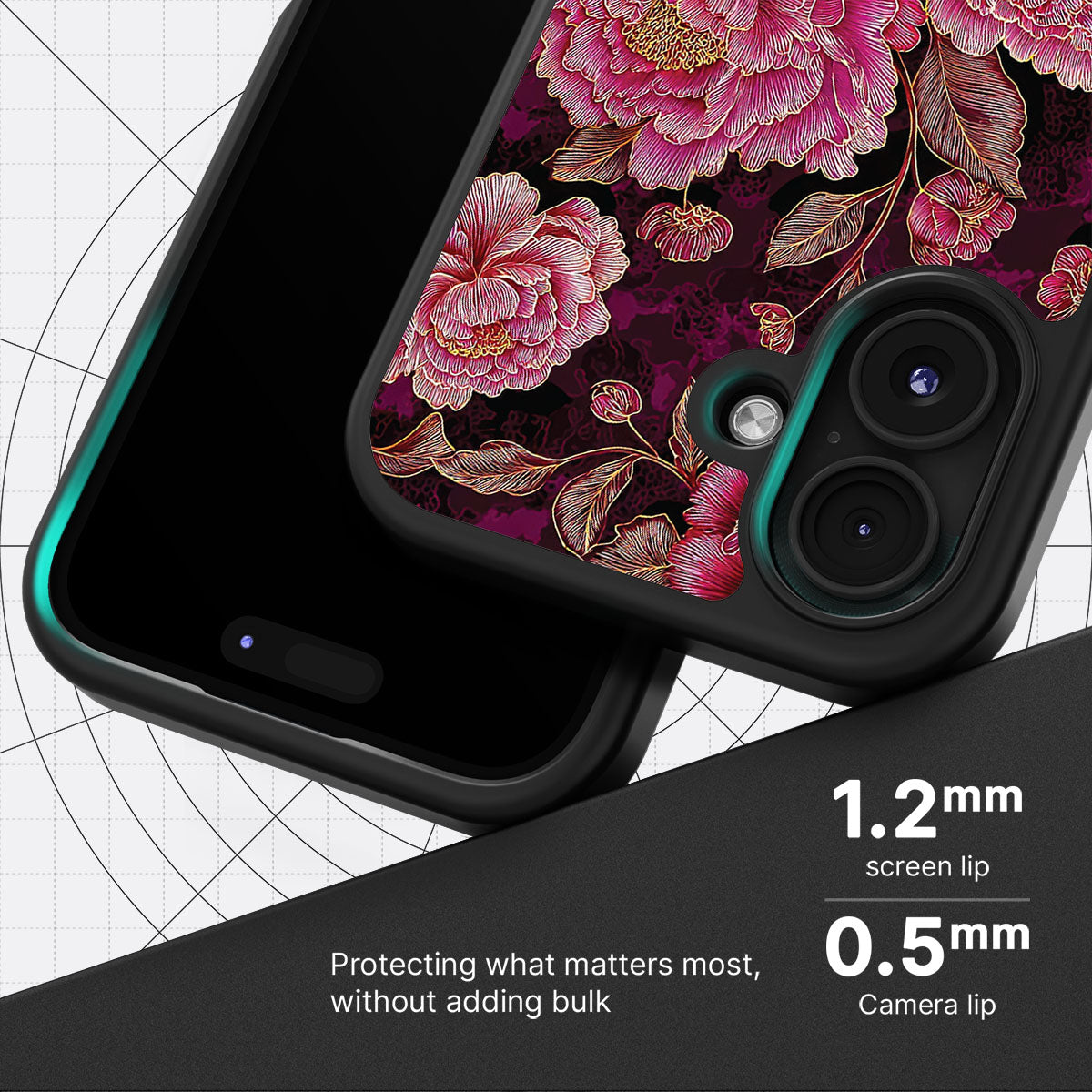 Floral Opulence slim iPhone 16 phone case