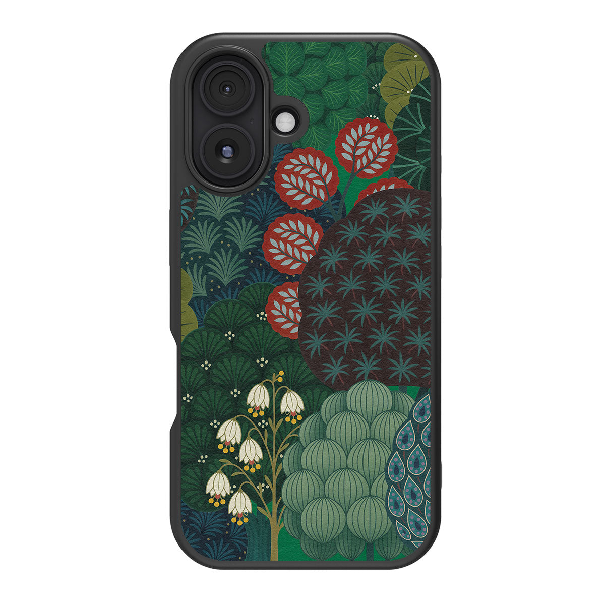 Flourishing Forests design back view – iPhone 16 case