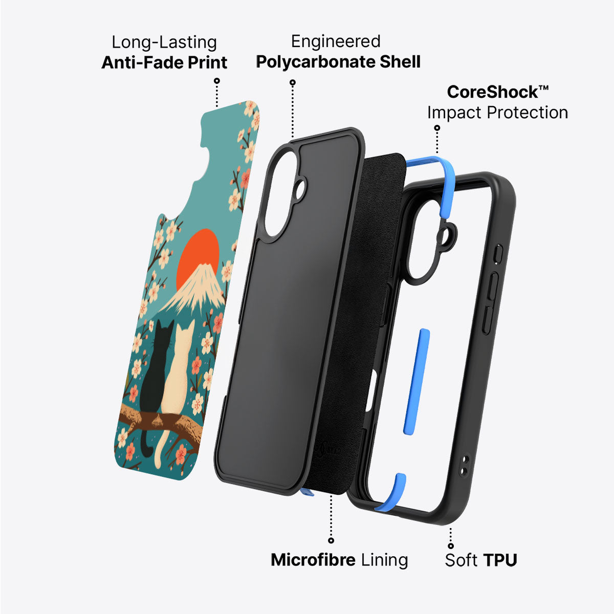 Fuji Cats - iPhone 16 Case #case type_core (non magsafe)