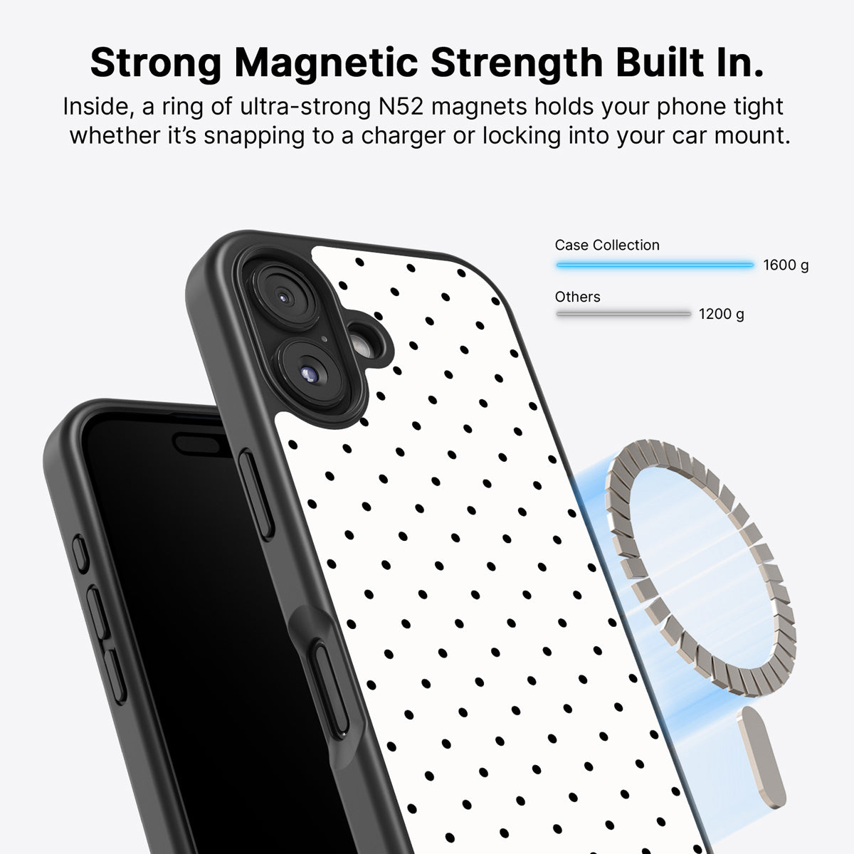 iPhone 16 MagSafe case – Ivory Sprinkle design