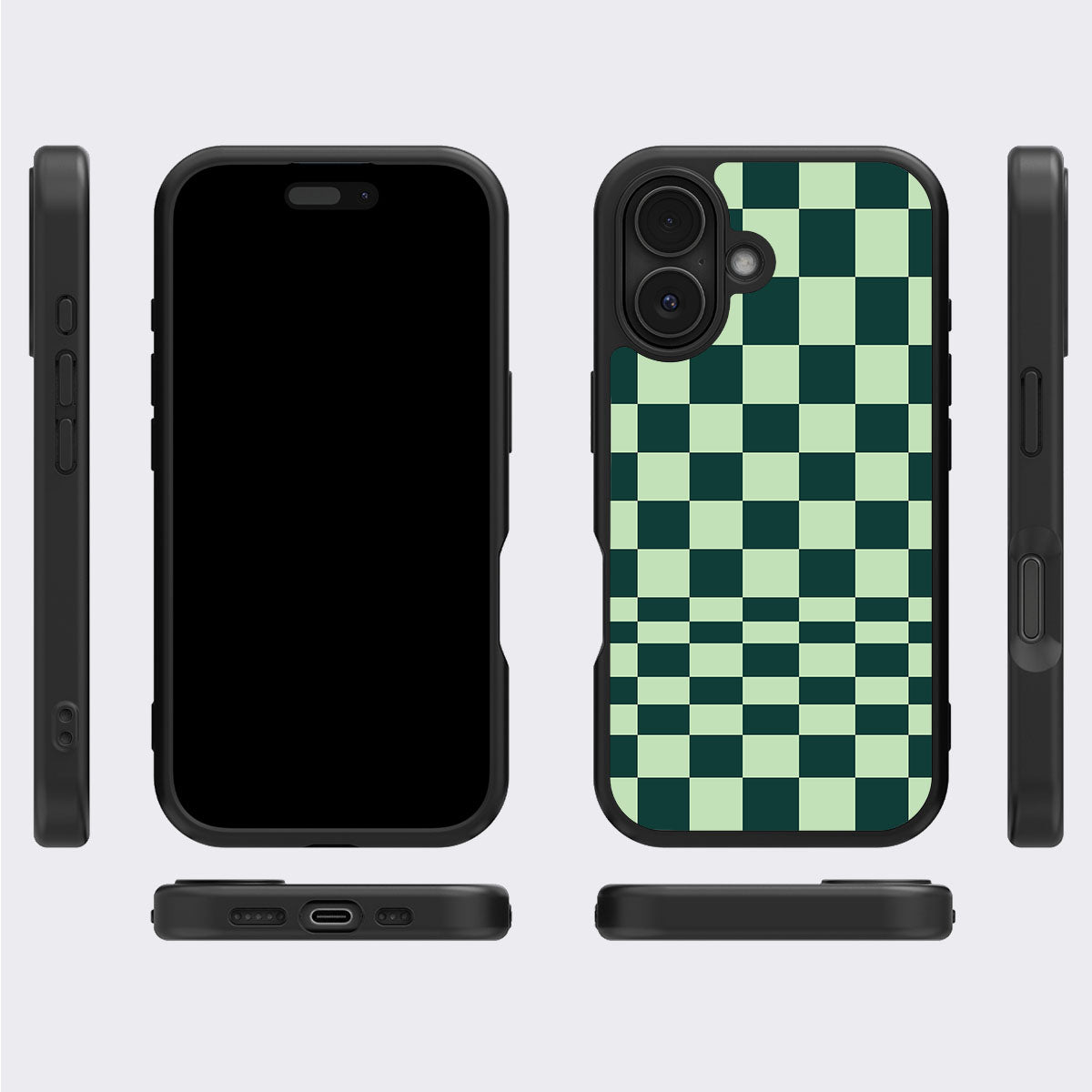 Mint Matrix iPhone 16 case cover – multi-angle view