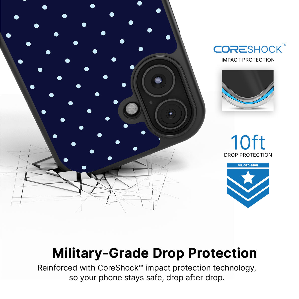 Navy Whisper - iPhone 16 Case #case type_core (magsafe), #case type_core (non magsafe)