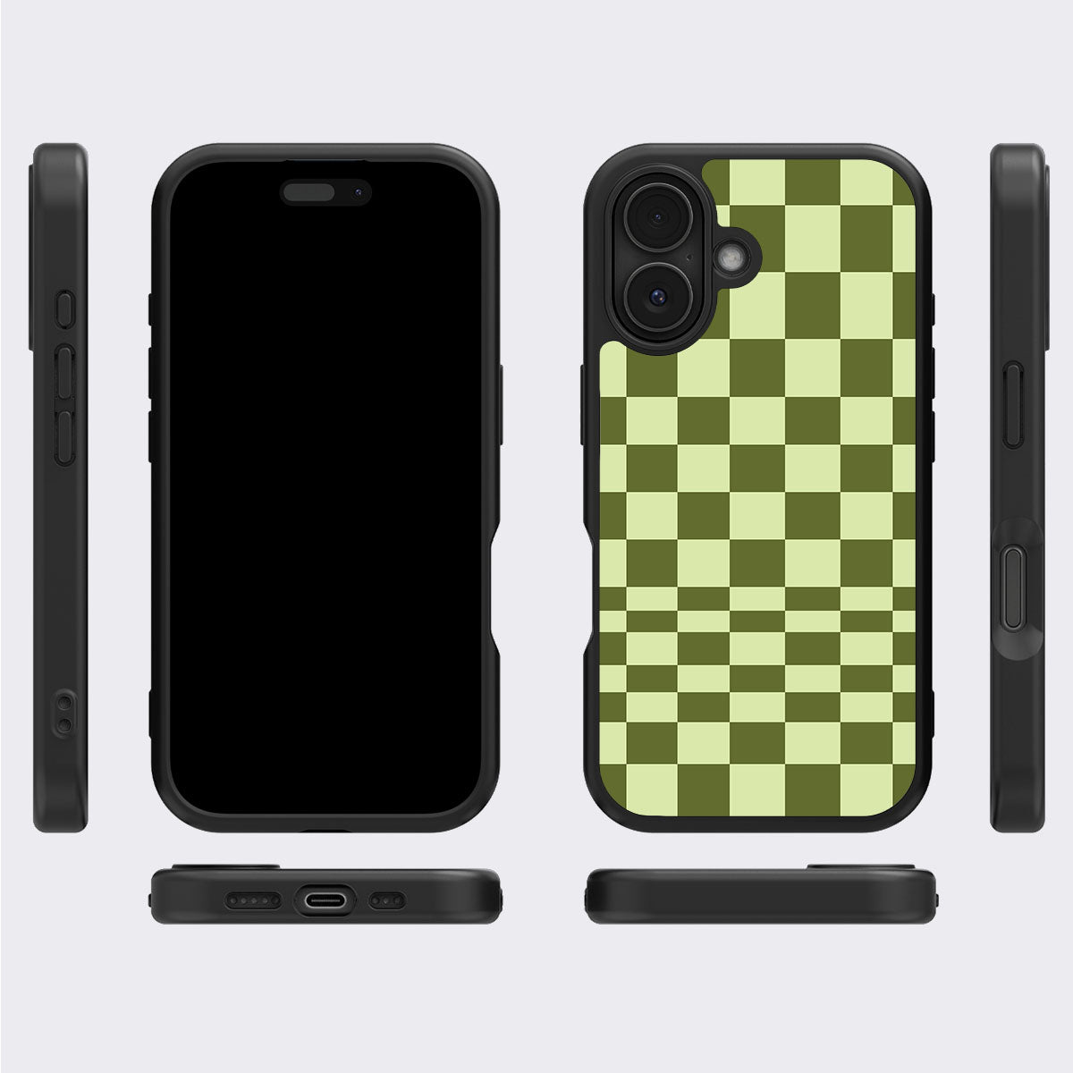 Olive Meadow iPhone 16 case cover – multi-angle view