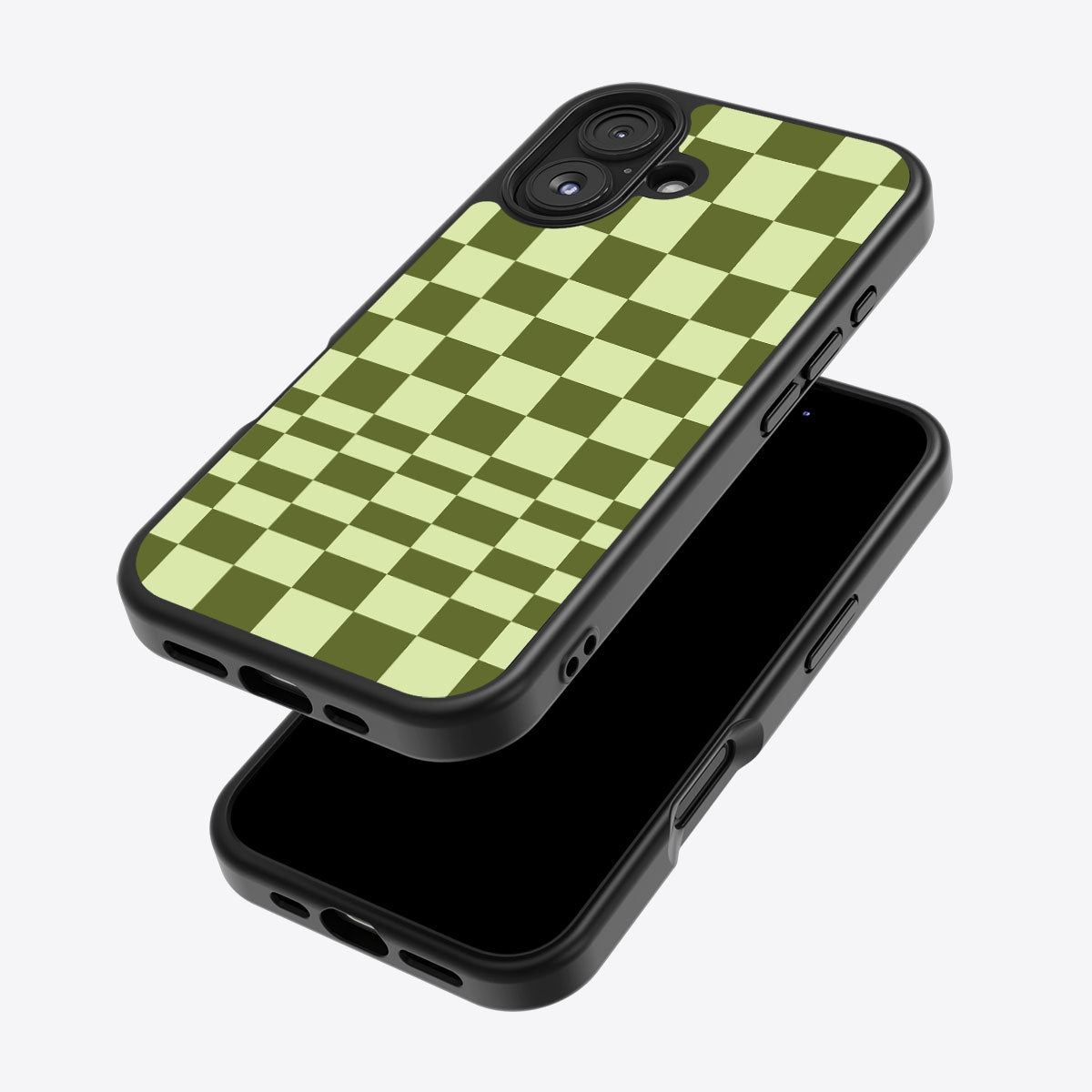 Olive Meadow iPhone 16 case – back and side view