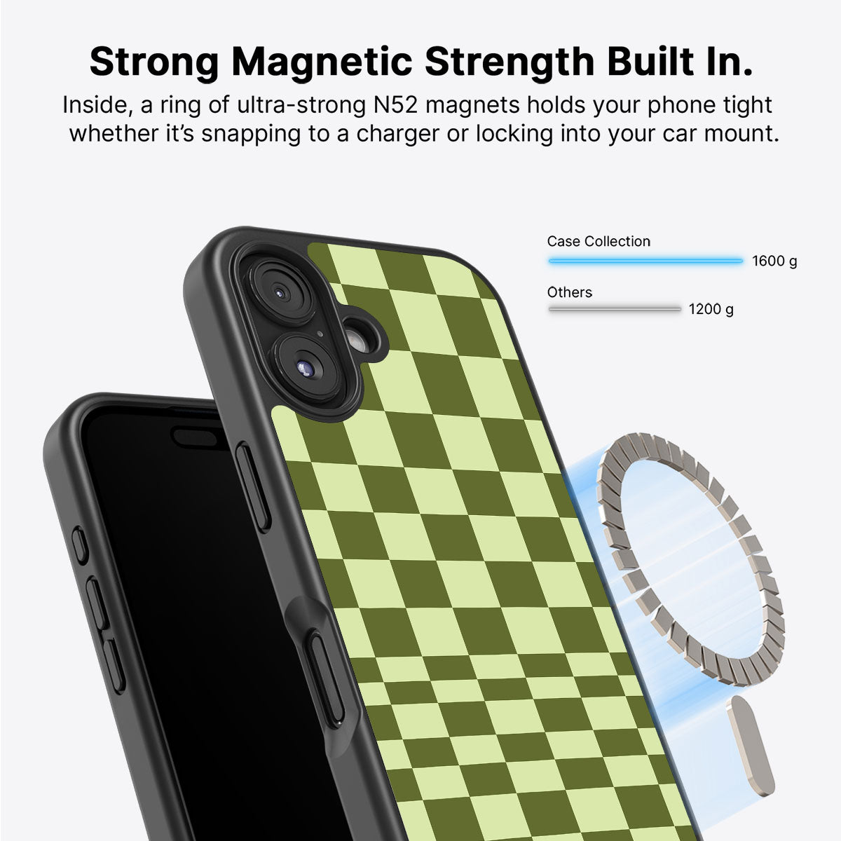 iPhone 16 MagSafe case – Olive Meadow design