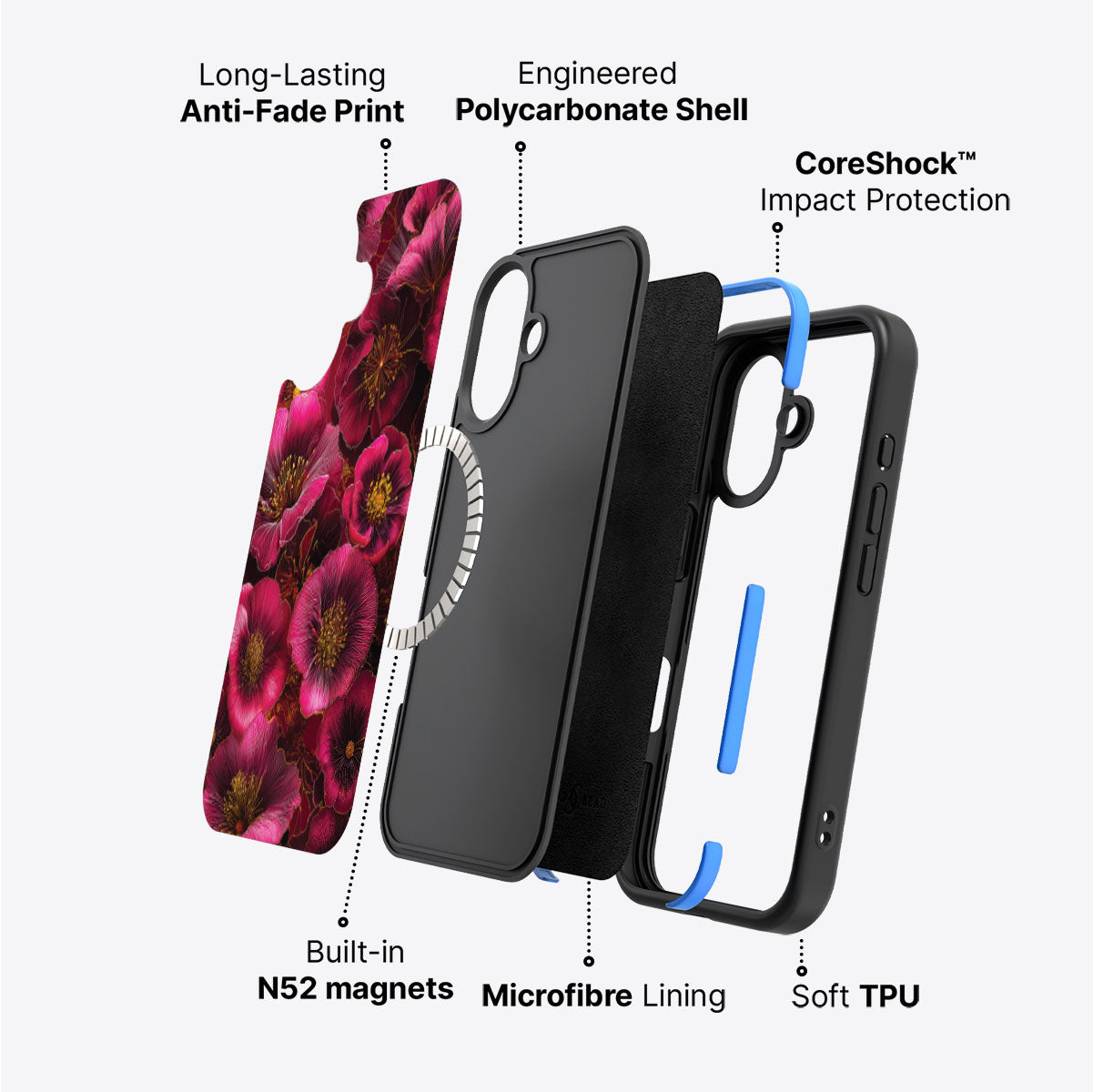 iPhone 16 Case with MagSafe – Ruby Flora