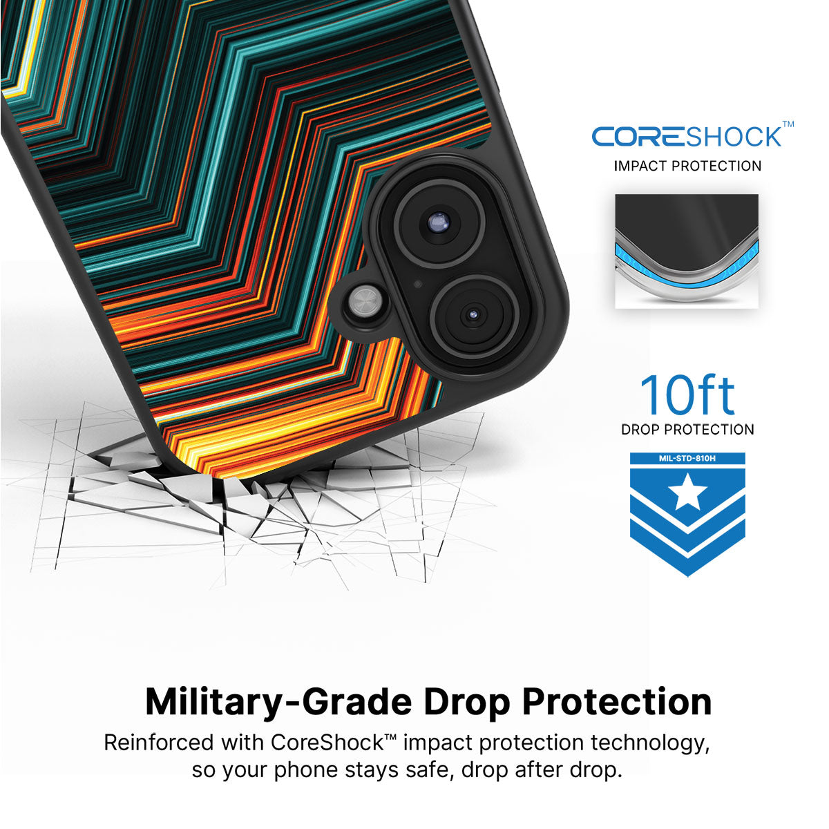 Techno Waves - iPhone 16 Case #case type_core (magsafe), #case type_core (non magsafe)