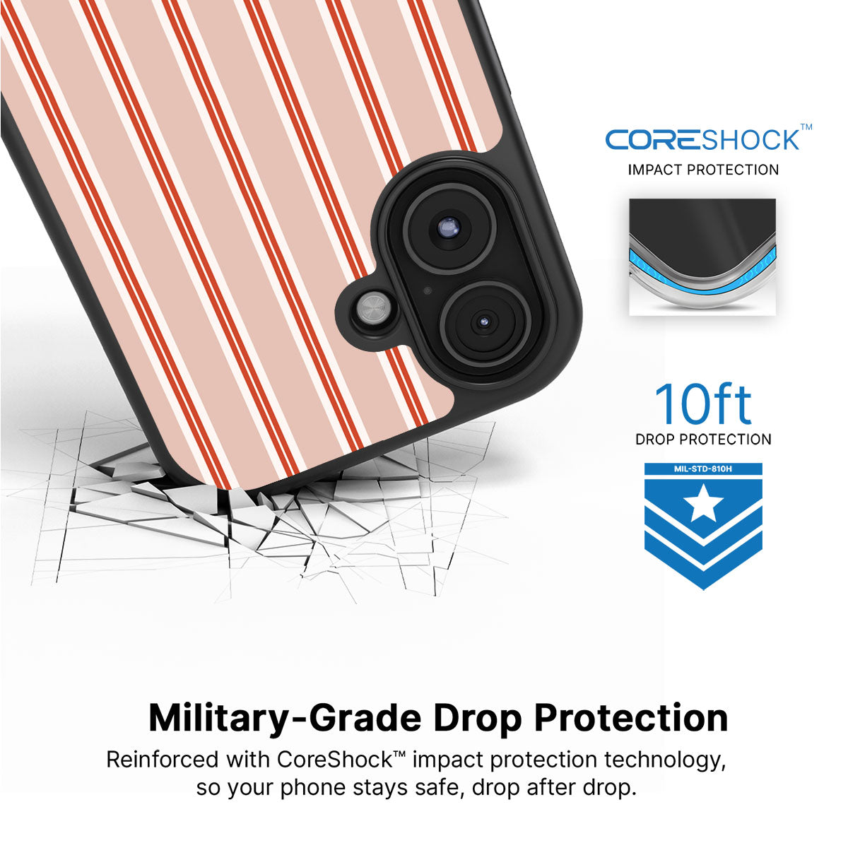 Vermillion Streak - iPhone 16 Case #case type_core (magsafe), #case type_core (non magsafe)