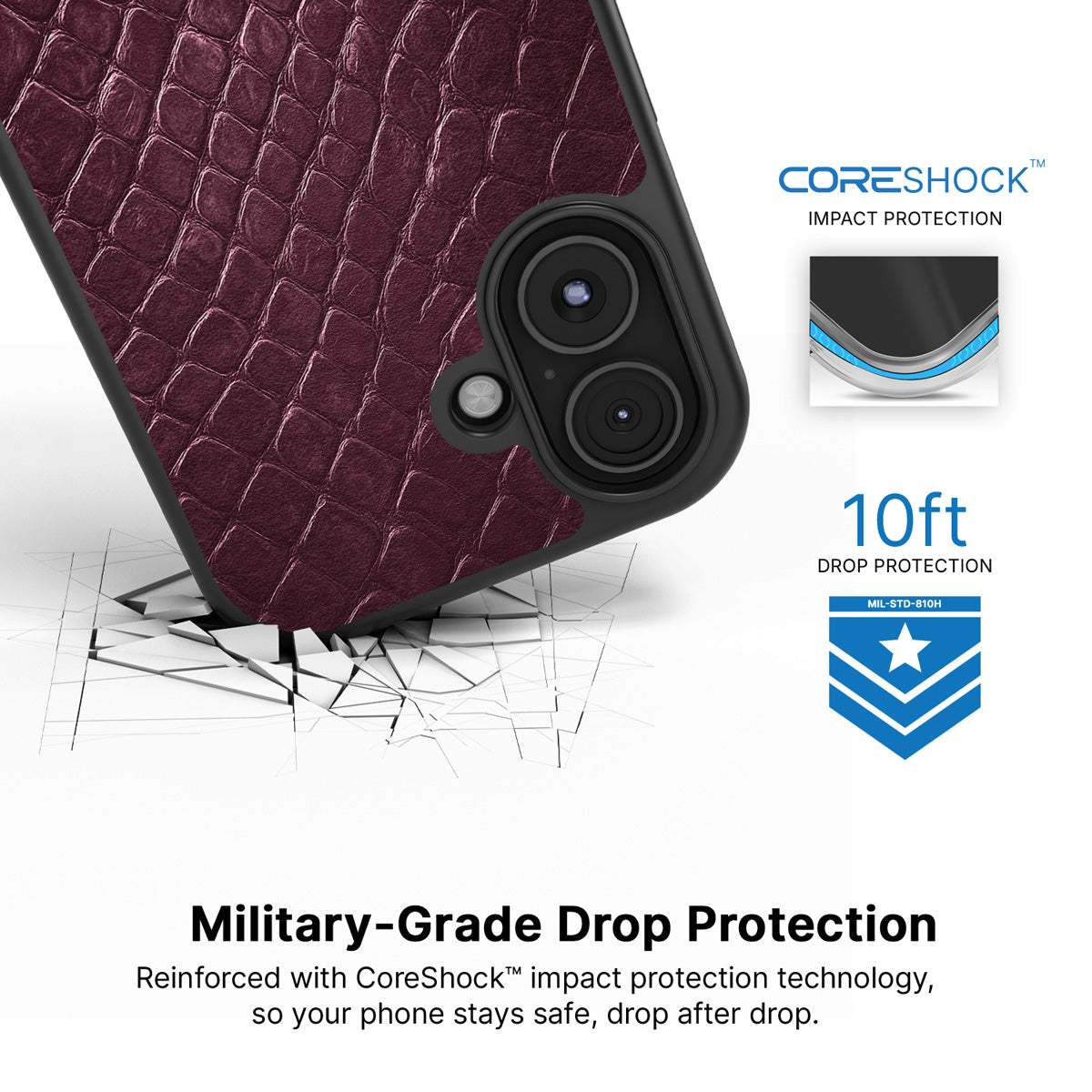 Wine Python iPhone 16 case with drop protection