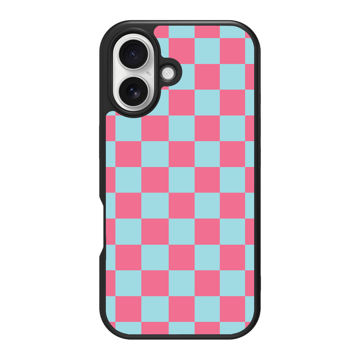 Blue Checkered Designer iPhone 16 Plus Case – Candy Floss | MagSafe