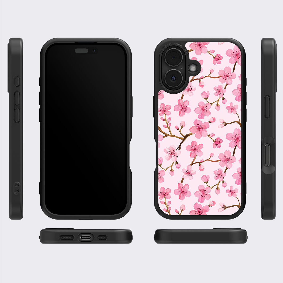Cherry Blossom iPhone 16 Plus case cover – multi-angle view