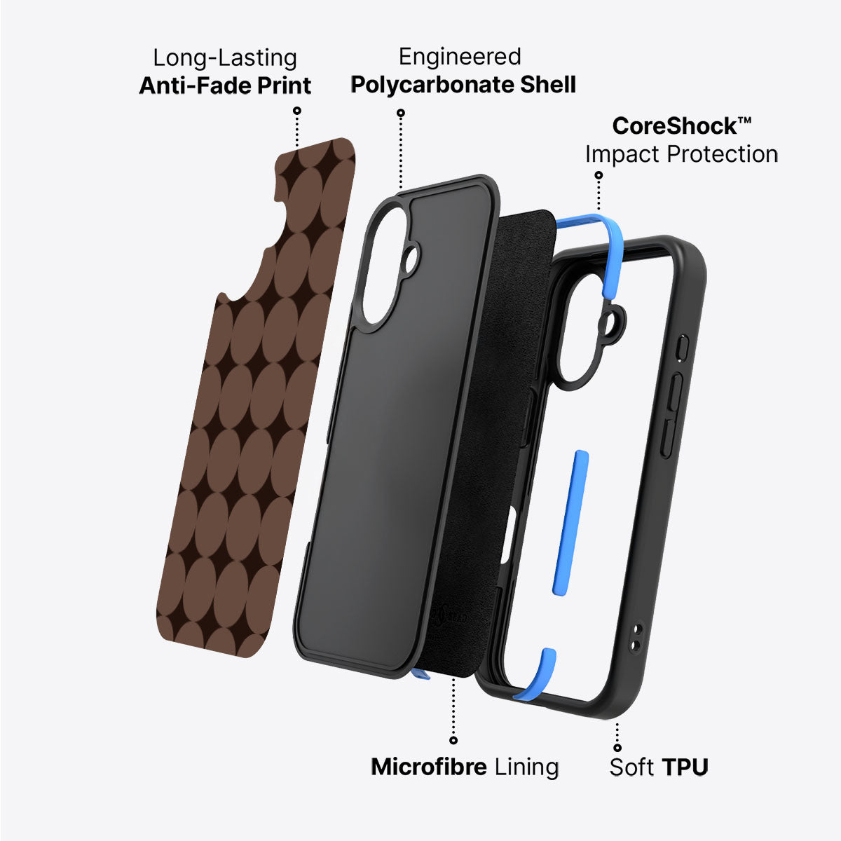 Choco Buttons - iPhone 16 Plus Case #case type_core (non magsafe)