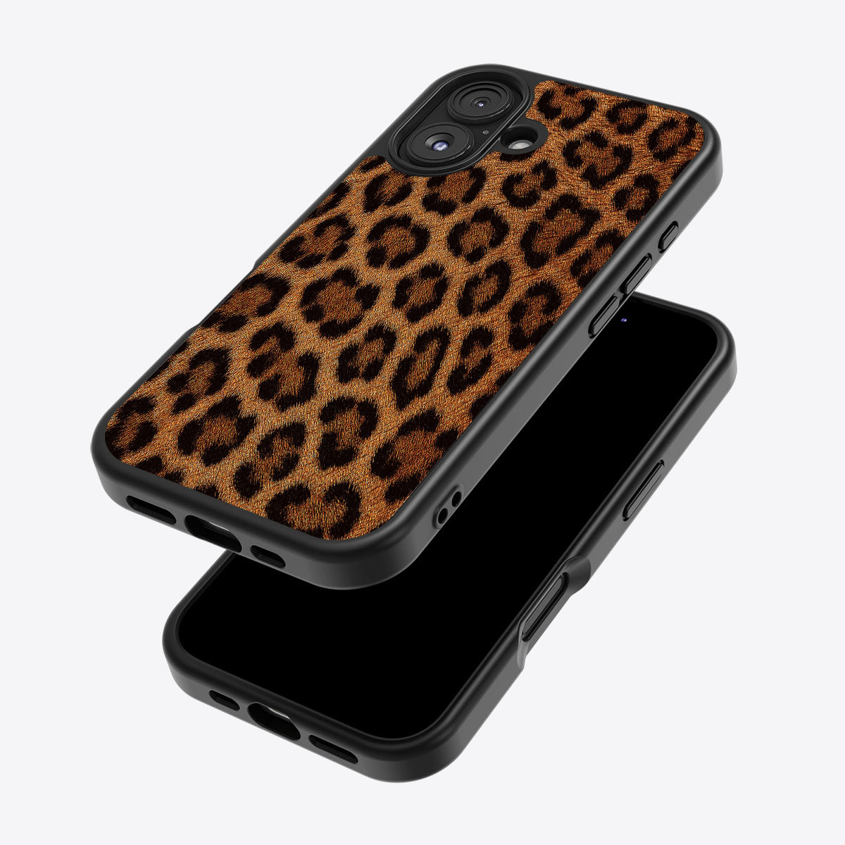 Classic Leopard iPhone 16 Plus case – back and side view