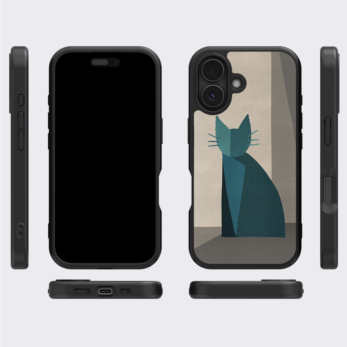 Cubist Feline - iPhone 16 Plus Case #case type_core (magsafe), #case type_core (non magsafe)