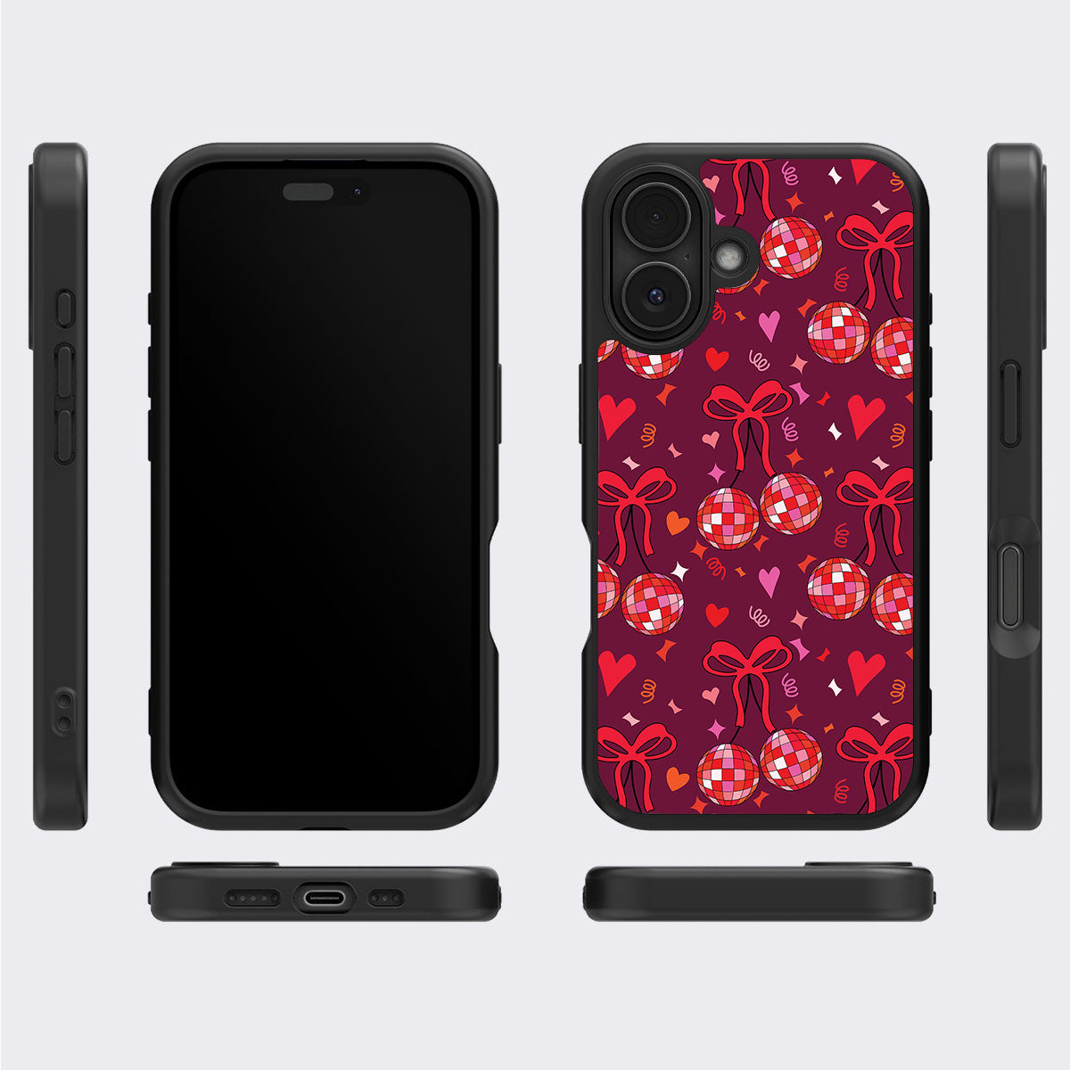 Disco Cherries - iPhone 16 Plus Case #case type_core (magsafe), #case type_core (non magsafe)