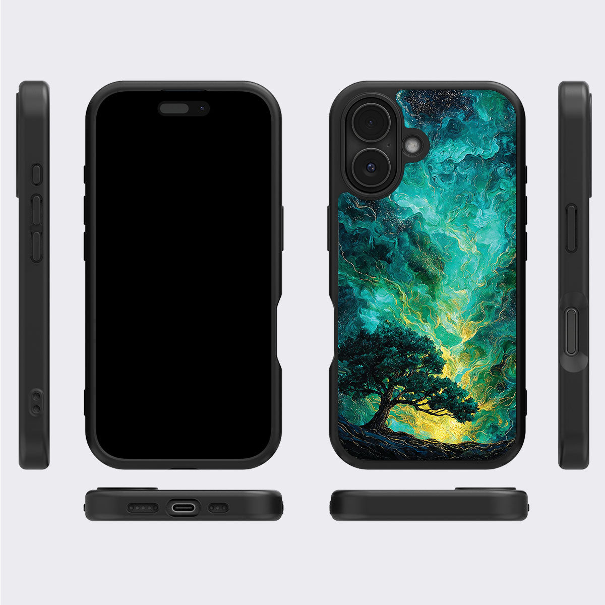 Emerald Storm iPhone 16 Plus case cover – multi-angle view