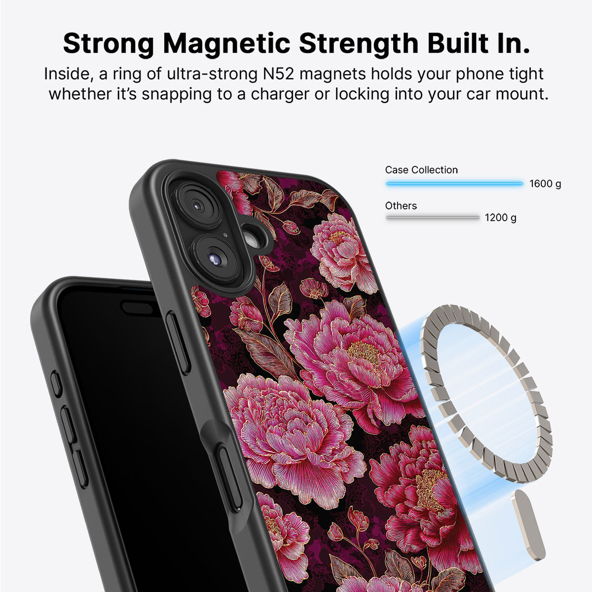 iPhone 16 Plus MagSafe case – Floral Opulence design