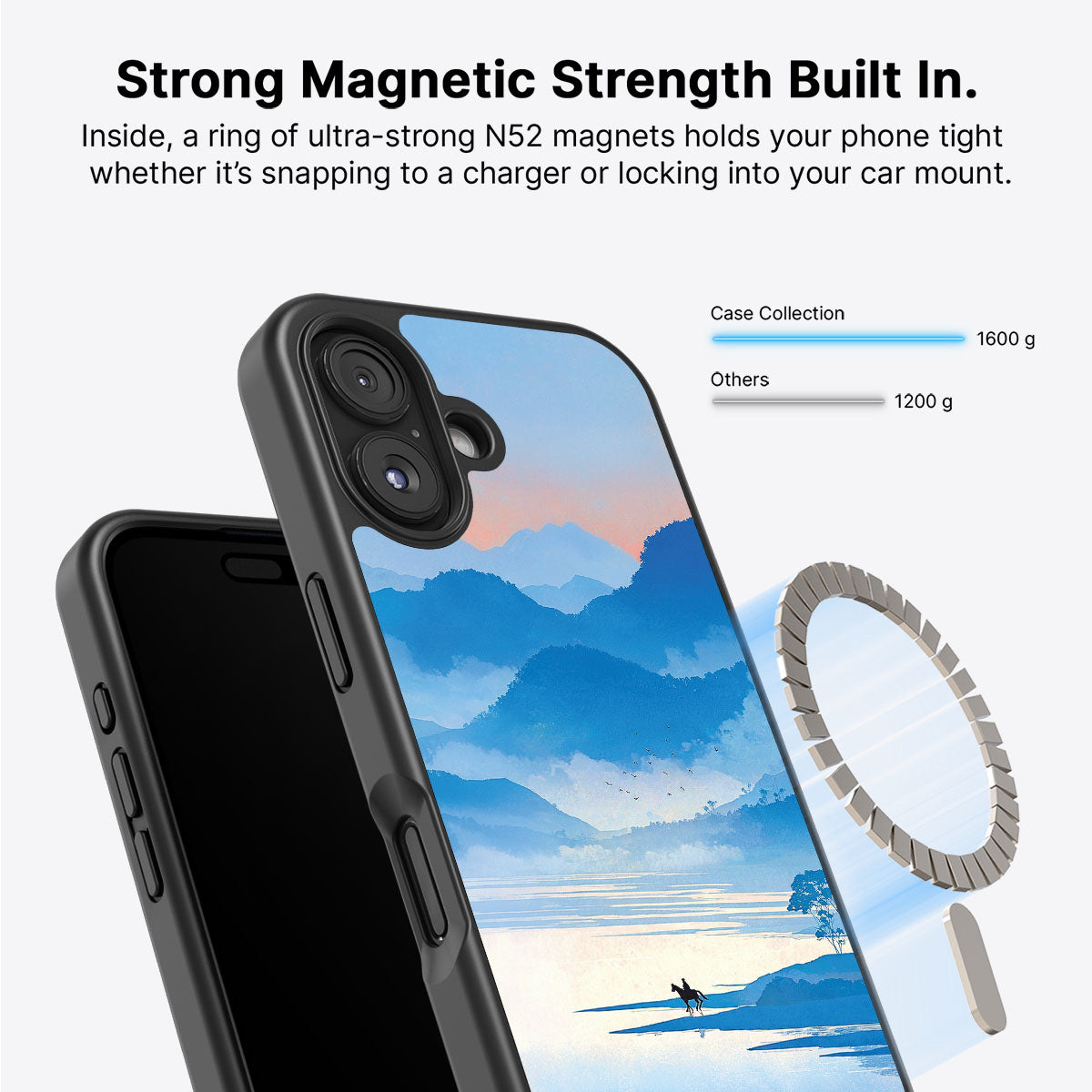 iPhone 16 Plus MagSafe case – Globe Trotter design