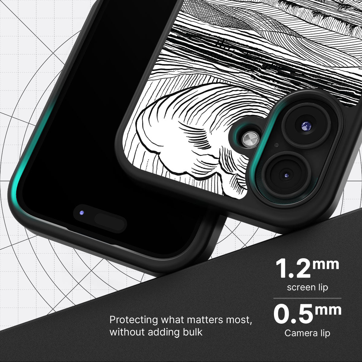 Linear Landscape - iPhone 16 Plus Case #case type_core (magsafe), #case type_core (non magsafe)