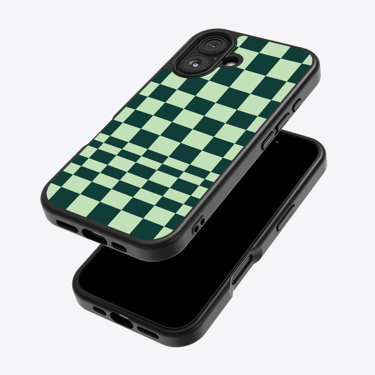 Mint Matrix iPhone 16 Plus case – back and side view