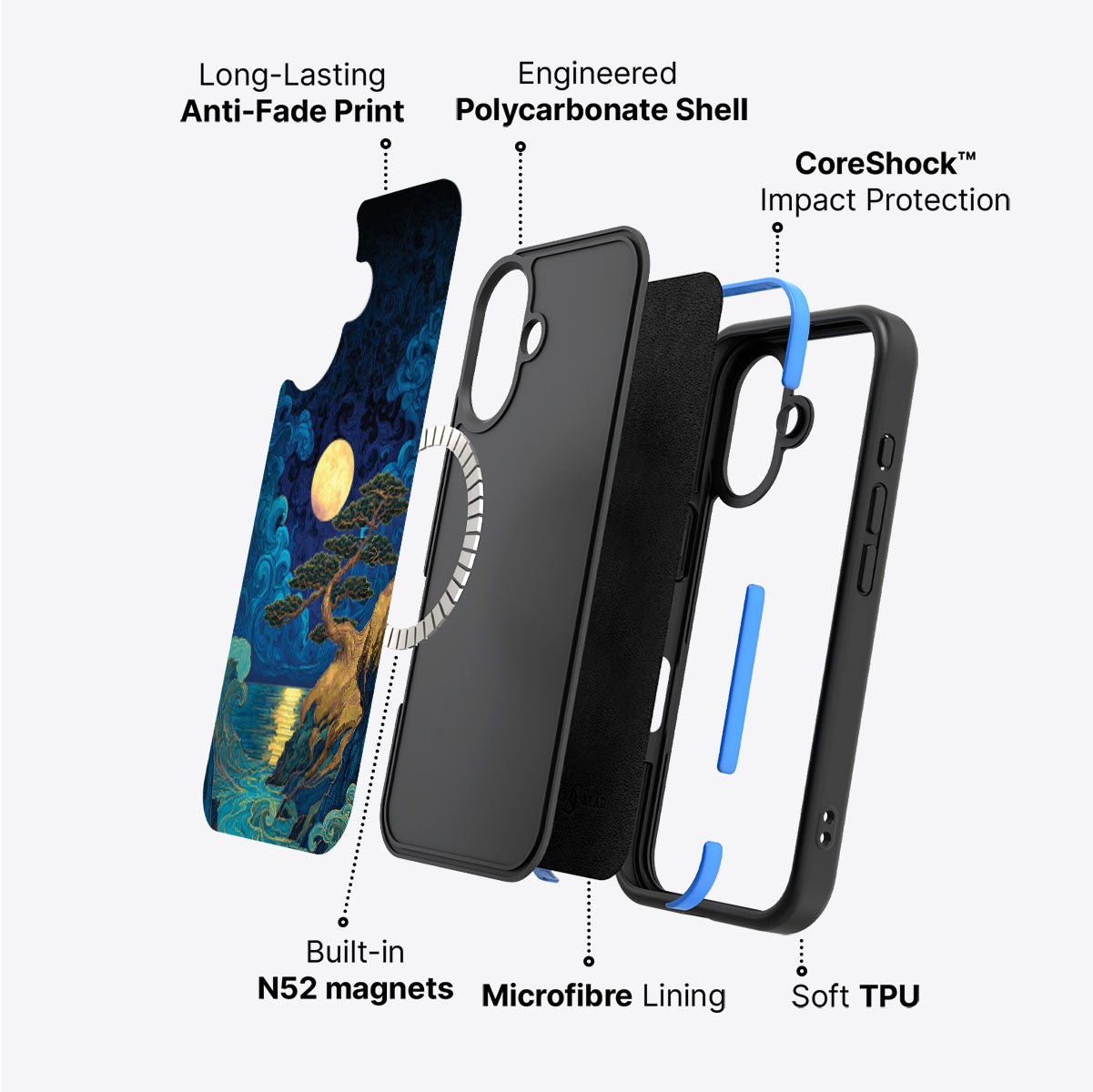 Moonlit Tide - iPhone 16 Plus Case #case type_core (magsafe)
