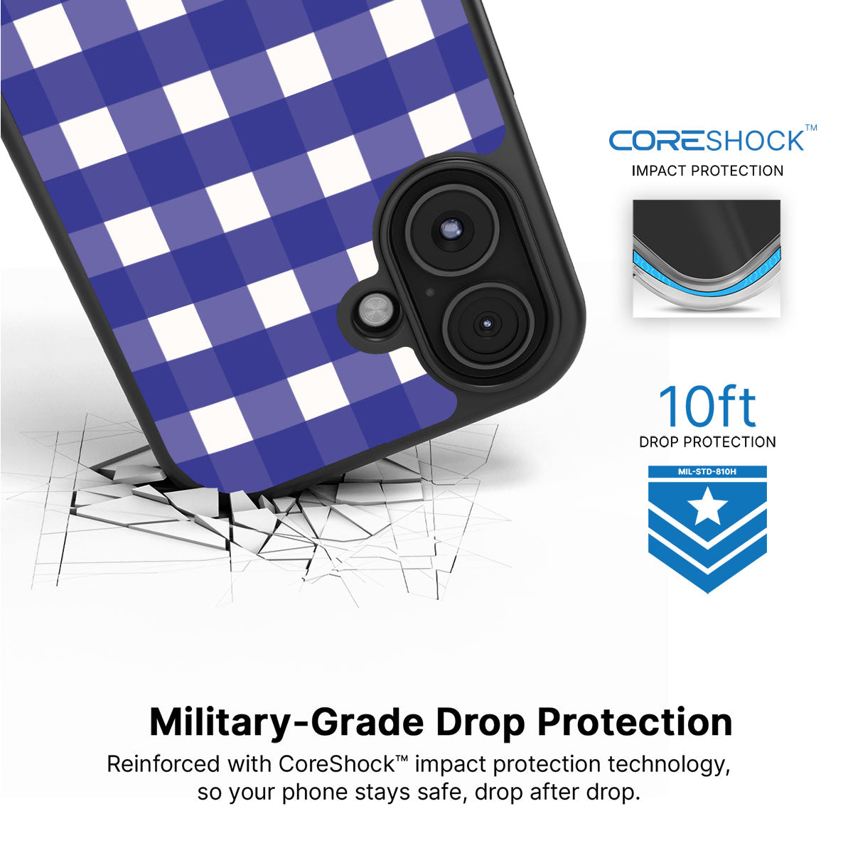 Nautical Grid - iPhone 16 Plus Case