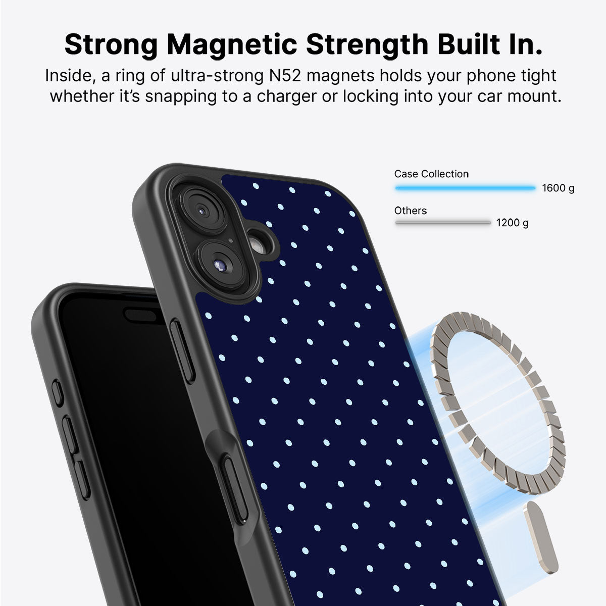 iPhone 16 Plus MagSafe case – Navy Whisper design