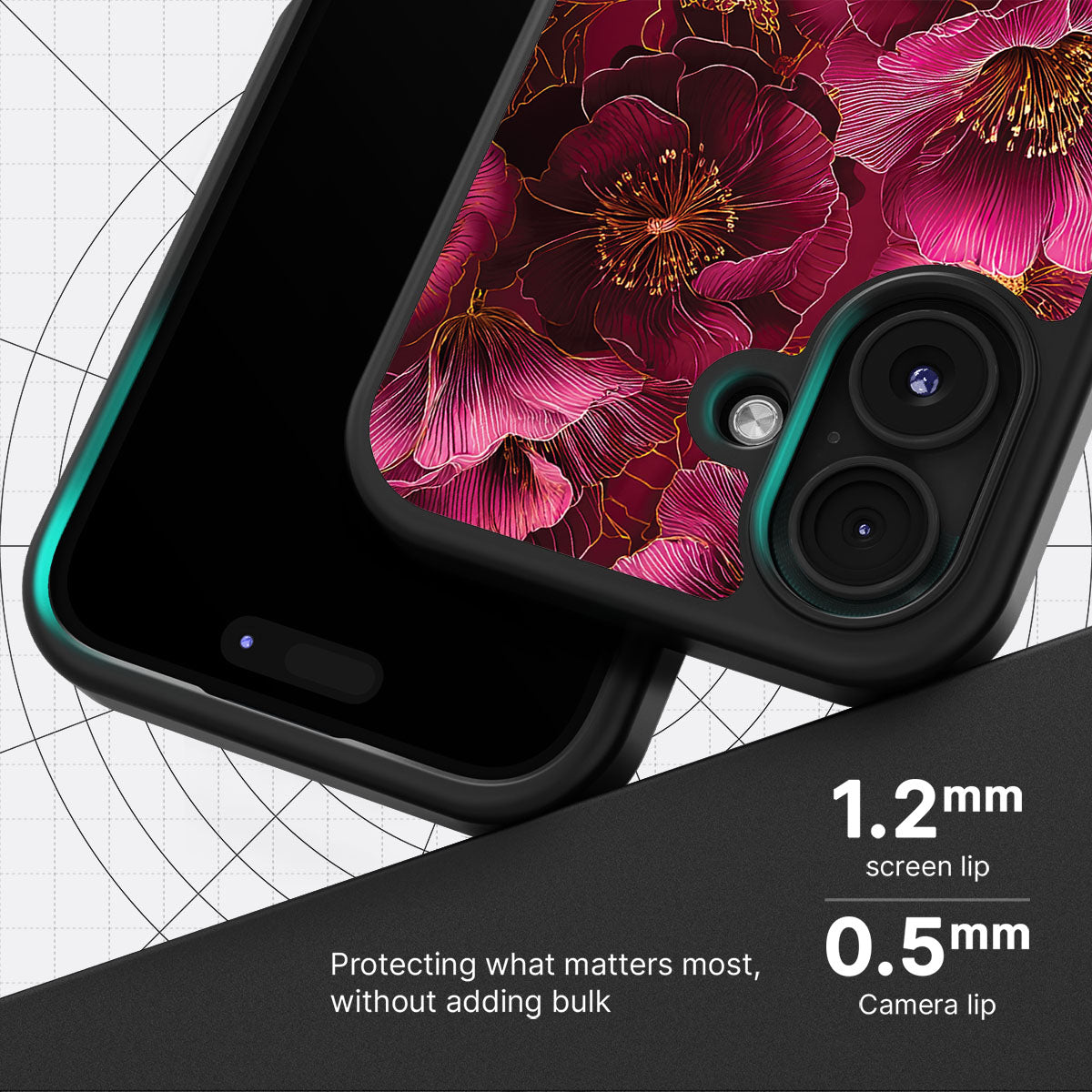 Ruby Flora - iPhone 16 Plus Case #case type_core (magsafe), #case type_core (non magsafe)