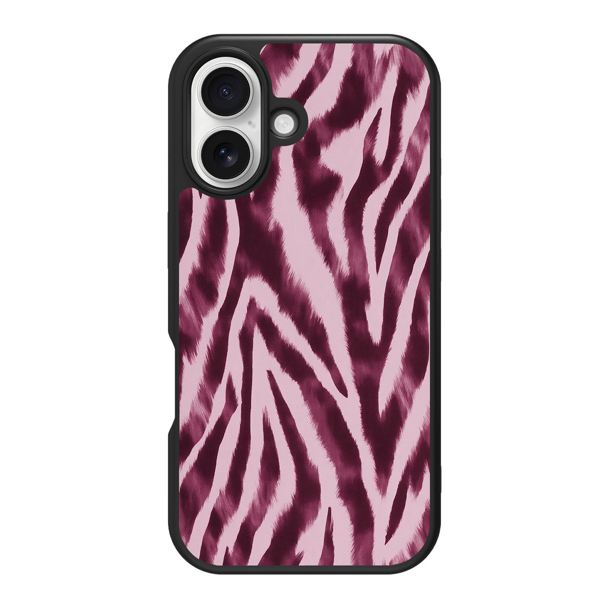 Sangria Zebra design back view – iPhone 16 Plus case
