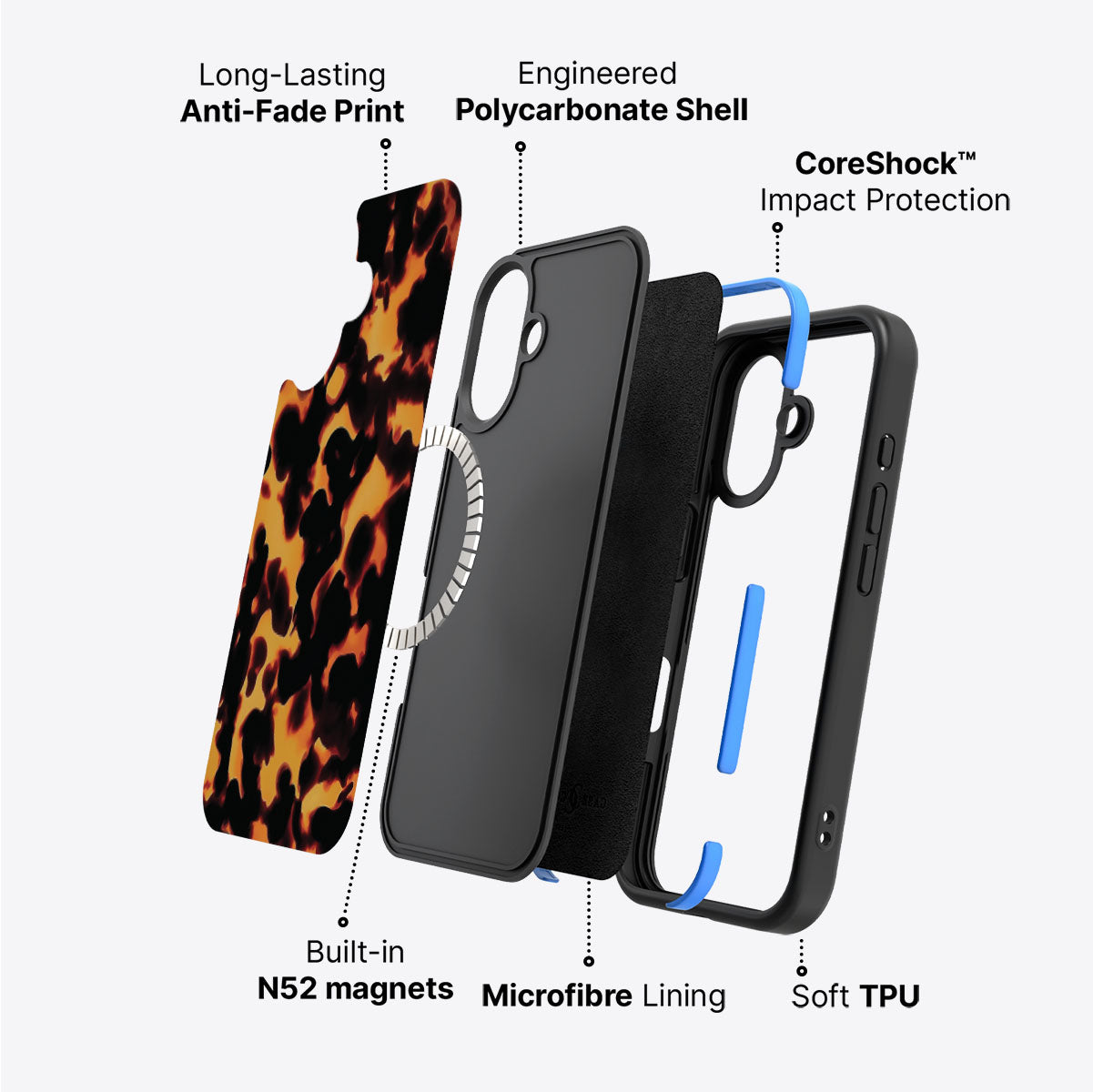 iPhone 16 Plus Case with MagSafe – Tortoise Shell